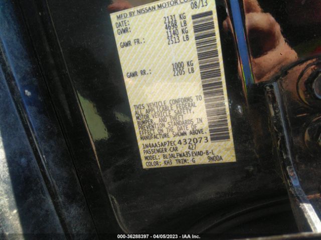 1N4AA5AP7EC432073 Nissan Maxima 3.5 Sv