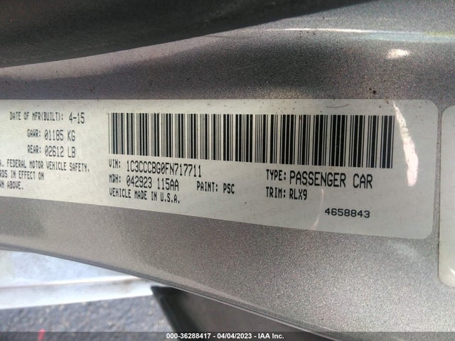 1C3CCCBG0FN717711 Chrysler 200 S