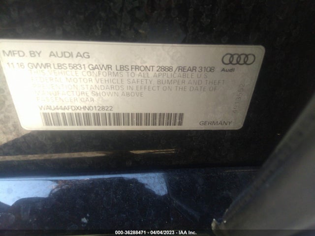 WAU44AFDXHN012822 Audi A8 L