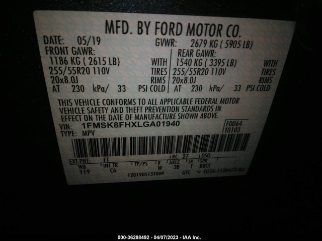 Ford Explorer Limited 2020 1FMSK8FHXLGA01940 Image 11