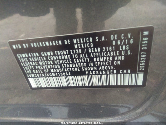 3VW267AJXGM413054 Volkswagen Jetta Sedan 1.4t S