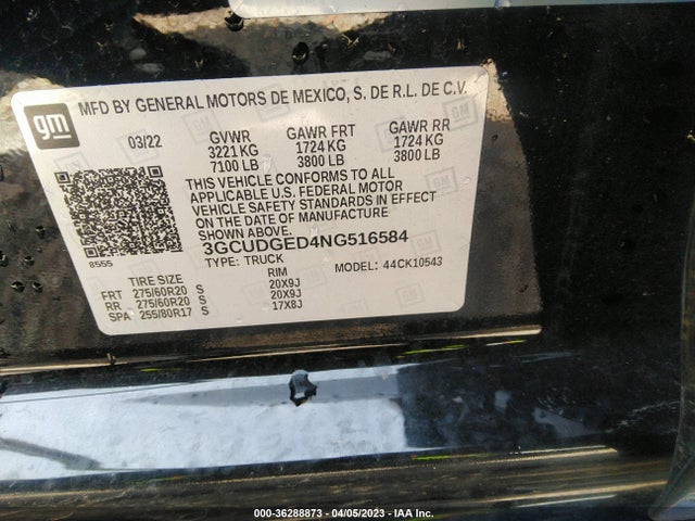 Chevrolet Silverado 1500 Ltz 2022 3GCUDGED4NG516584 Image 10