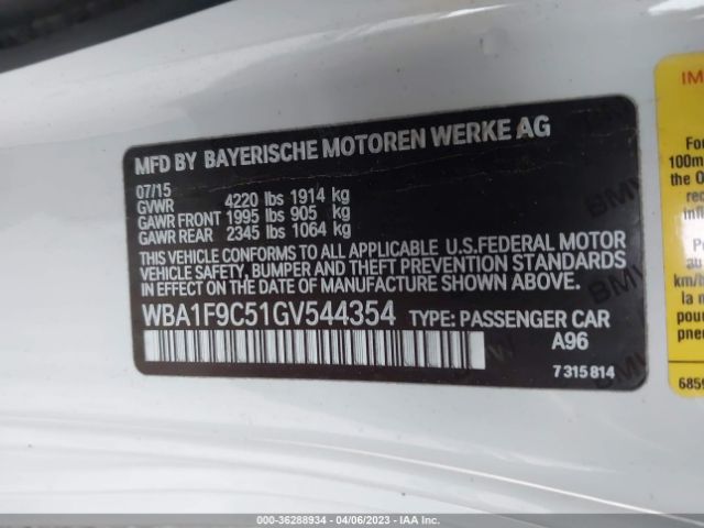 WBA1F9C51GV544354 BMW 2 Series 228i