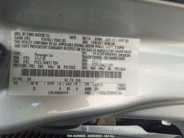 1FADP3R4XEL382828 Ford FOCUS ELECTRIC
