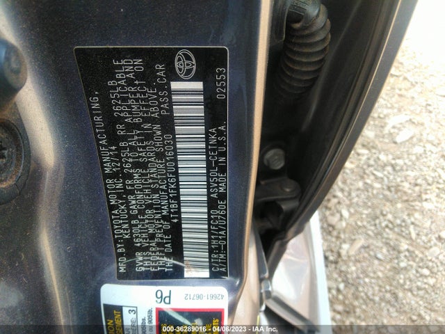 Toyota Camry Xle/se/le/xse 2015 4T1BF1FK6FU016030 Image 10