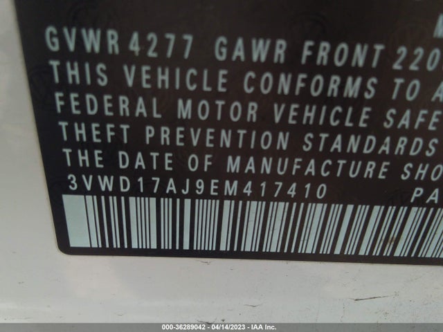 3VWD17AJ9EM417410 Volkswagen Jetta Sedan Se