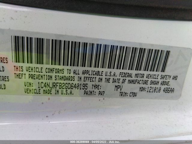 1C4NJRFB2GD640195 Jeep Patriot Latitude