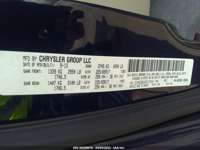 Dodge Grand Caravan American Value Pkg 2014 2C4RDGBG4ER137454 Image 9