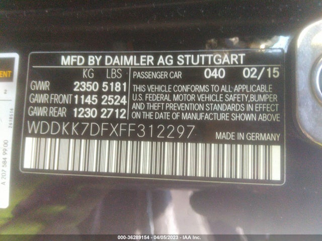Mercedes-Benz E-class E 550 2015 WDDKK7DFXFF312297 Image 10