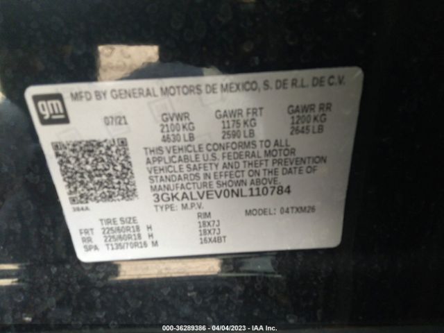 3GKALVEV0NL110784 GMC Terrain Slt