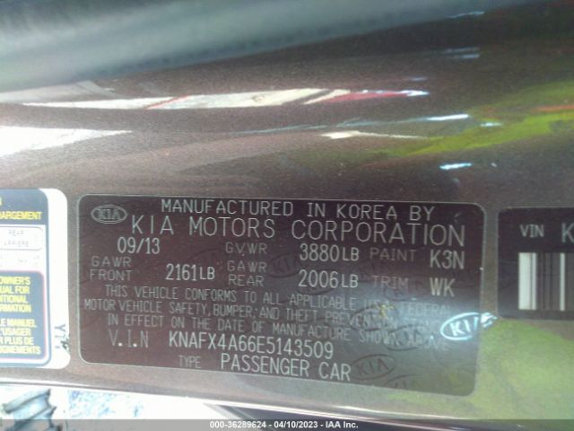 KNAFX4A66E5143509 KIA FORTE LX