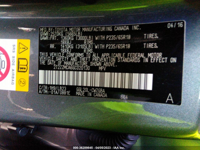 2T2ZZMCA6GC020130 Lexus RX 350