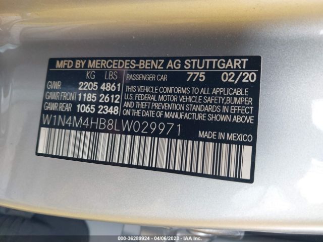 W1N4M4HB8LW029971 Mercedes-Benz Glb Glb 250