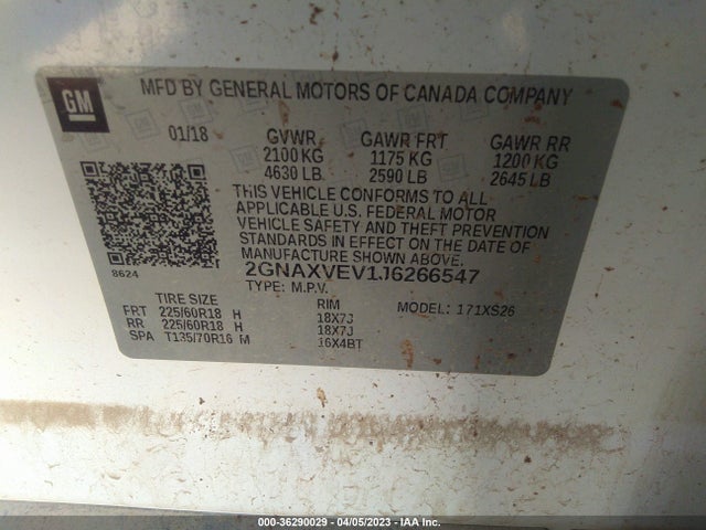 Chevrolet Equinox Premier 2018 2GNAXVEV1J6266547 Image 10
