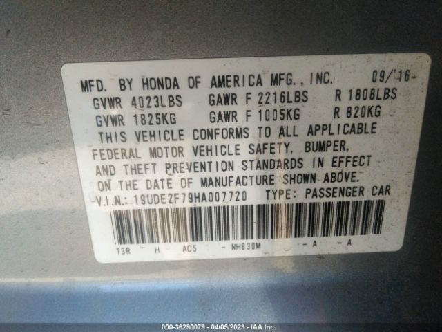 19UDE2F79HA007720 Acura Ilx W