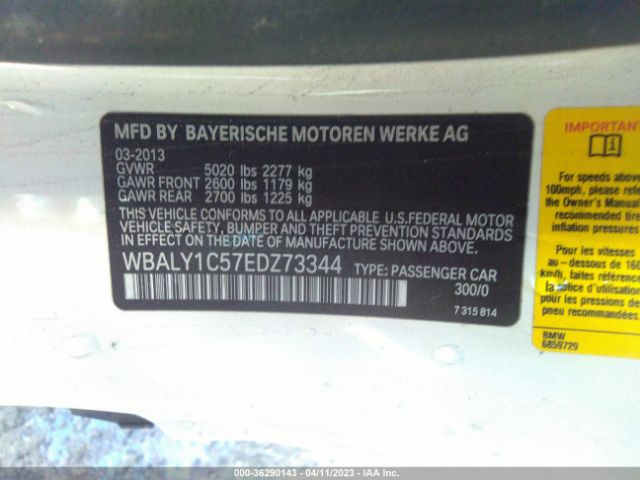 WBALY1C57EDZ73344 BMW 6 Series 640i Xdrive