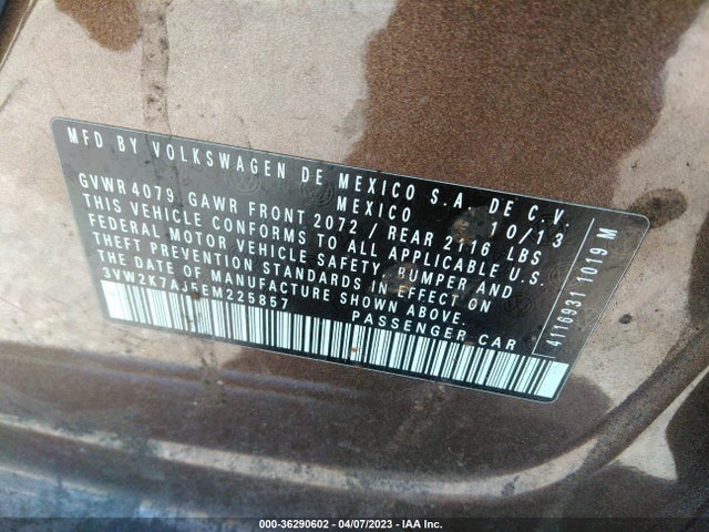 3VW2K7AJ5EM225857 Volkswagen Jetta Sedan S
