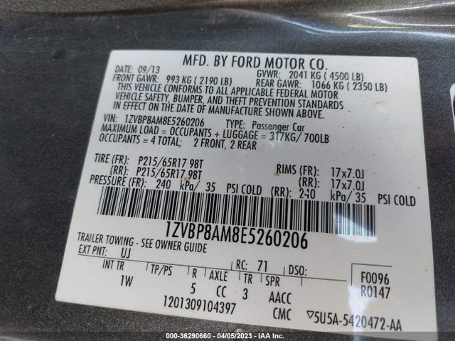 Ford Mustang V6 2014 1ZVBP8AM8E5260206 Image 11
