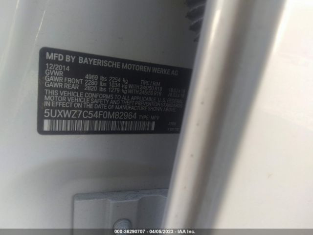 5UXWZ7C54F0M82964 BMW X3 Sdrive28i