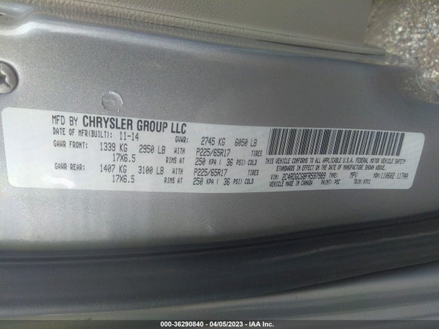 Dodge Grand Caravan Sxt 2015 2C4RDGCG8FR597989 Image 9