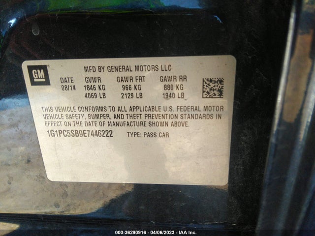 Chevrolet Cruze 1lt Auto 2014 1G1PC5SB9E7446222 Image 9