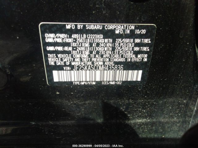 JF2SKASC0MH435836 Subaru Forester Limited