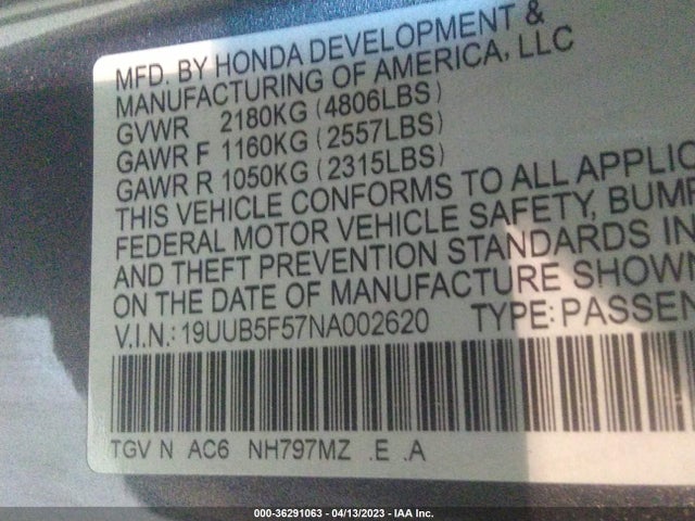 Acura Tlx W/a-spec Package 2022 19UUB5F57NA002620 Image 9