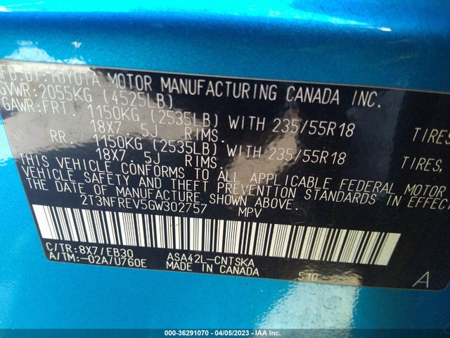 Toyota RAV4 SE 2016 2T3NFREV5GW302757 Image 10