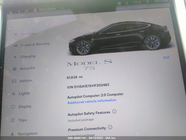 Tesla Model S 60/75 2017 5YJSA1E1XHF202483 Image 9