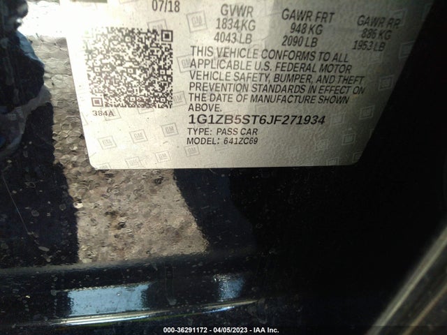 Chevrolet MALIBU LS 2018 1G1ZB5ST6JF271934 Image 9