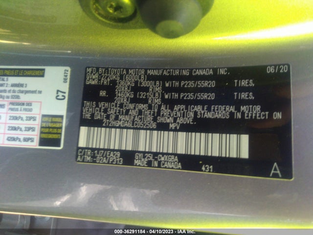 2020 Lexus RX, VIN: 2T2HGMDA6LC052506