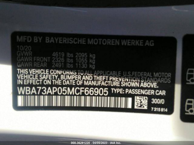 WBA73AP05MCF66905 BMW 4 Series 430i Xdrive