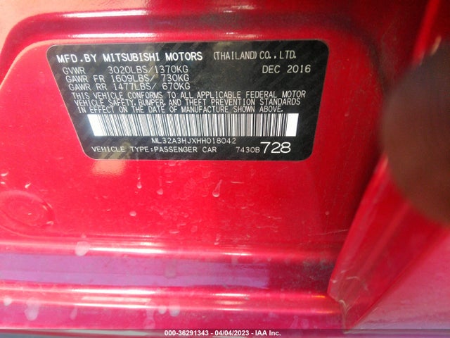 ML32A3HJXHH018042 Mitsubishi MIRAGE ES