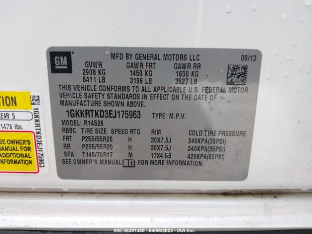 1GKKRTKD3EJ175963 GMC Acadia Denali