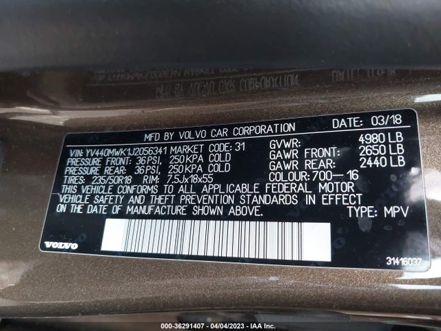 2018 Volvo V60, VIN: YV440MWK1J2056341