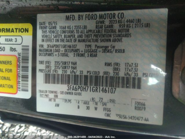 3FA6P0H71GR146107 Ford FUSION SE