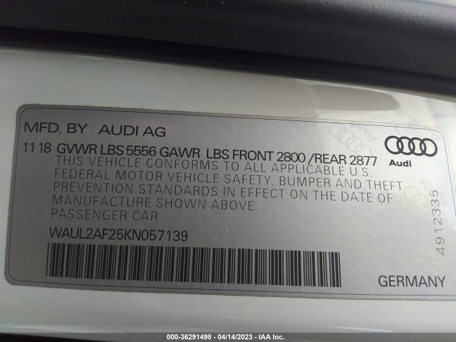 WAUL2AF25KN057139 Audi A6 Premium Plus
