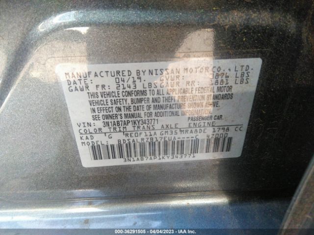 3N1AB7AP1KY343771 Nissan SENTRA SR