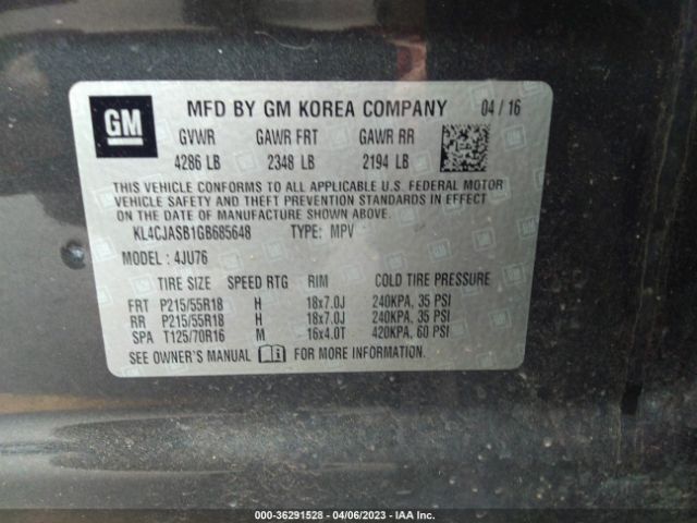 KL4CJASB1GB685648 Buick Encore