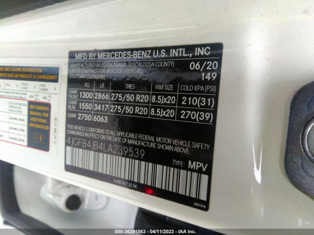 4JGFB4JB4LA239539 Mercedes-Benz Gle Gle 350