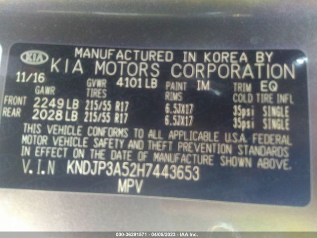 KNDJP3A52H7443653 KIA SOUL +