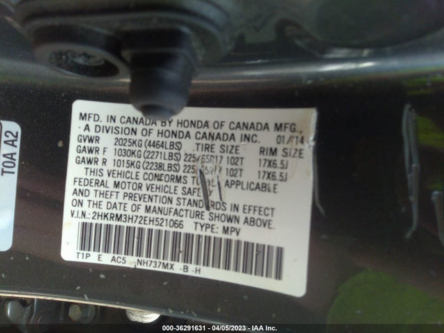 Honda Cr-v Ex-l 2014 2HKRM3H72EH521066 Image 9
