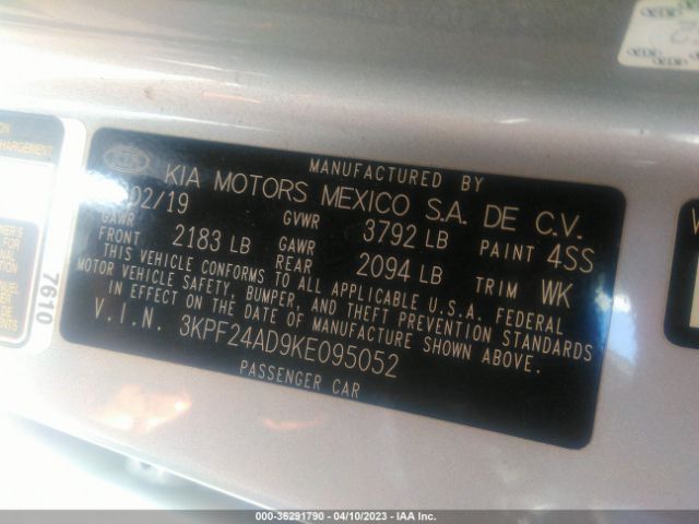 3KPF24AD9KE095052 KIA Forte Lxs