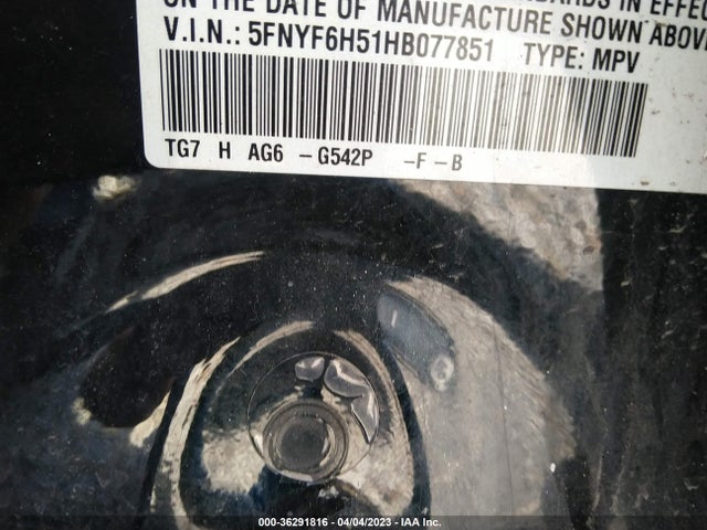 Honda Pilot Ex-l 2017 5FNYF6H51HB077851 Image 9