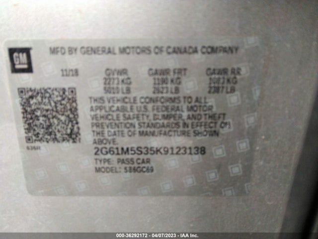 2G61M5S35K9123138 Cadillac XTS LUXURY