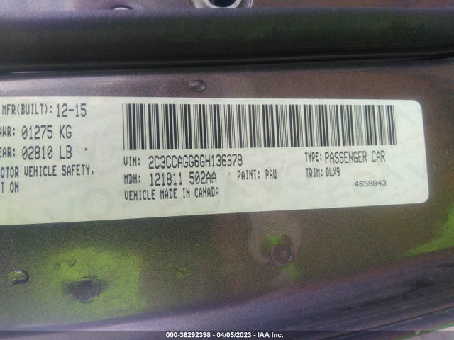 Chrysler 300 2016 2C3CCAGG6GH136379 Image 9
