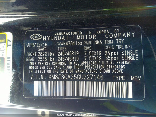 Hyundai Tucson Sport 2016 KM8J3CA25GU227146 Image 10