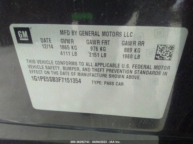 Chevrolet Cruze 2lt Auto 2015 1G1PE5SB3F7151354 Image 9