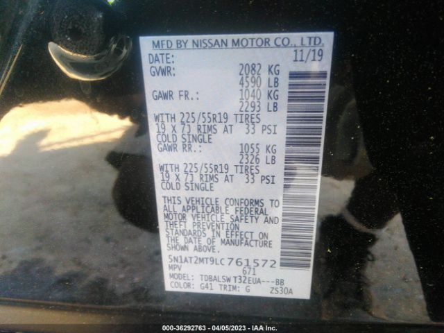 5N1AT2MT9LC761572 Nissan Rogue Sl