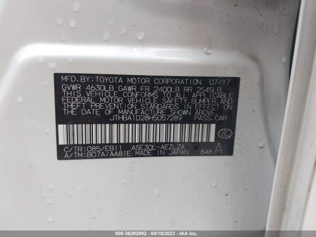 JTHBA1D28H5057289 Lexus Is Is Turbo